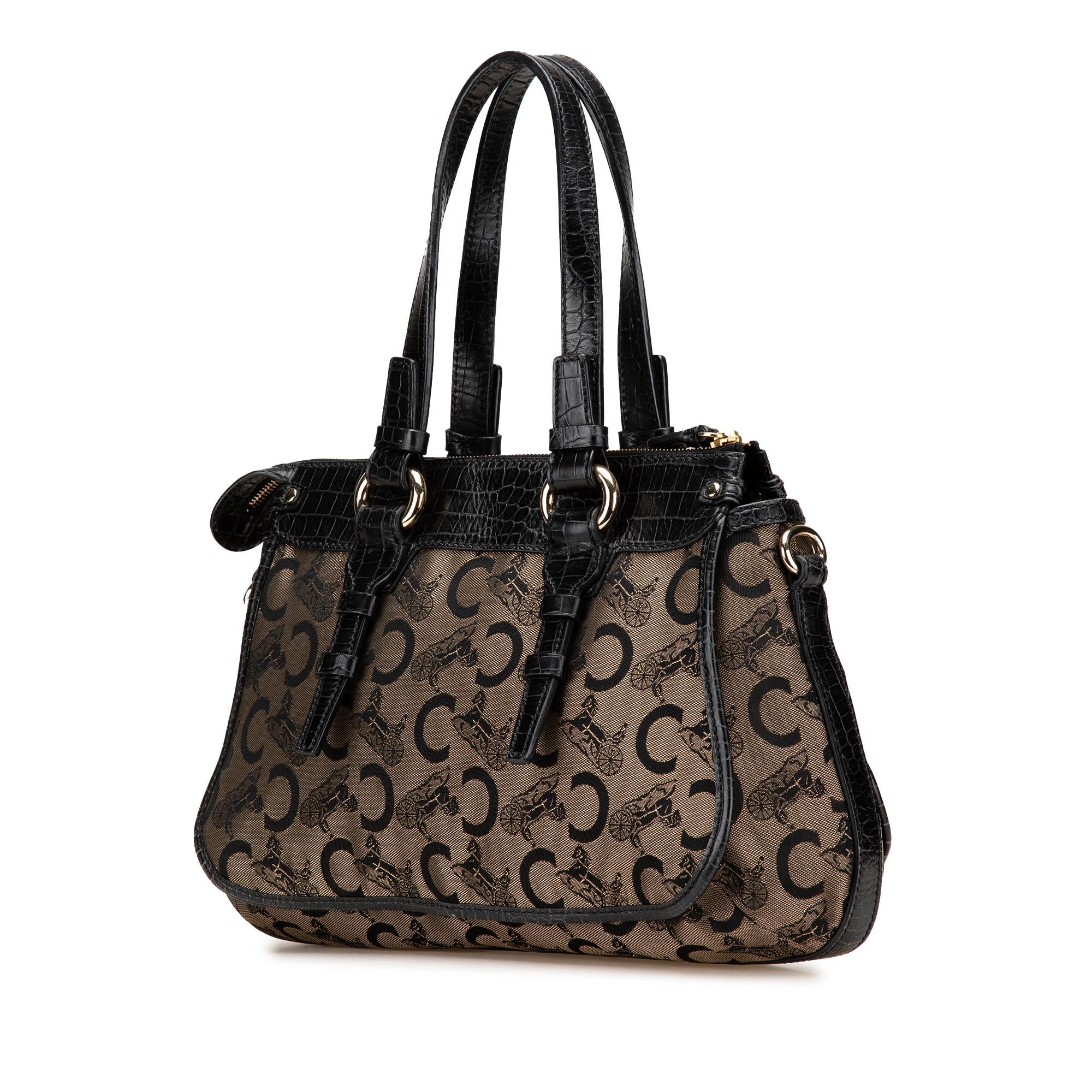Celine C Carriage Canvas Satchel