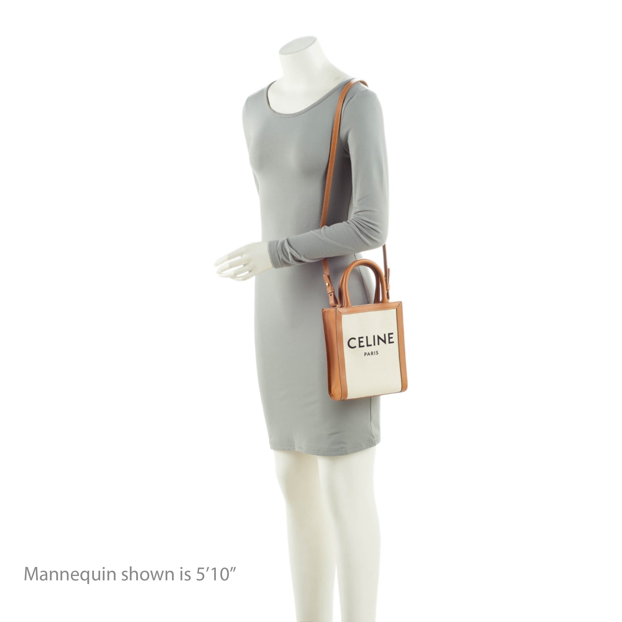 Celine Canvas Leather Vertical Cabas Mini Tote