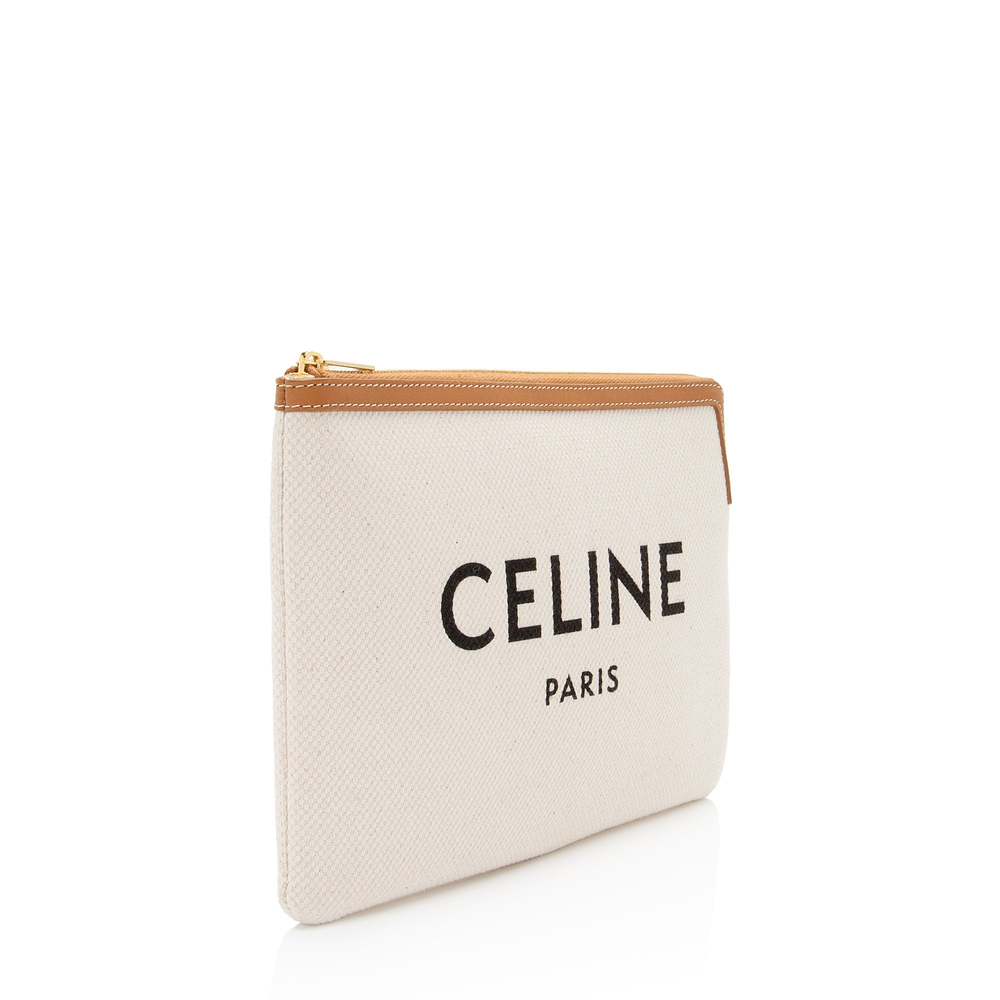 Celine Canvas Logo Zip Pouch (SHF-Z8uTMl)