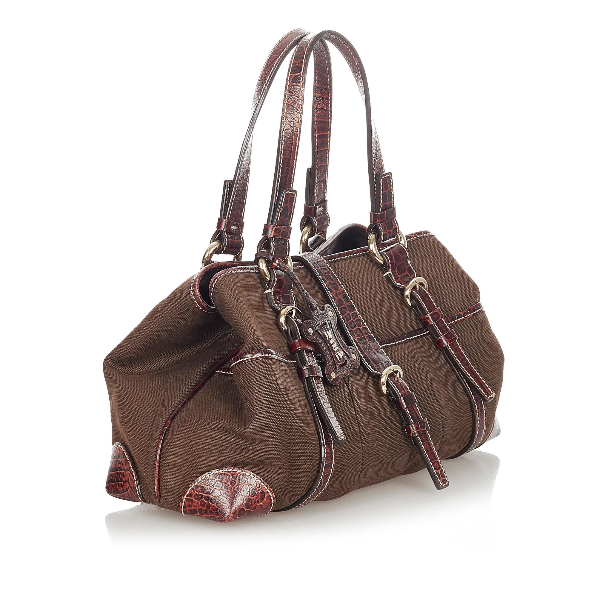 Celine Canvas Shoulder Bag (SHG-23502)