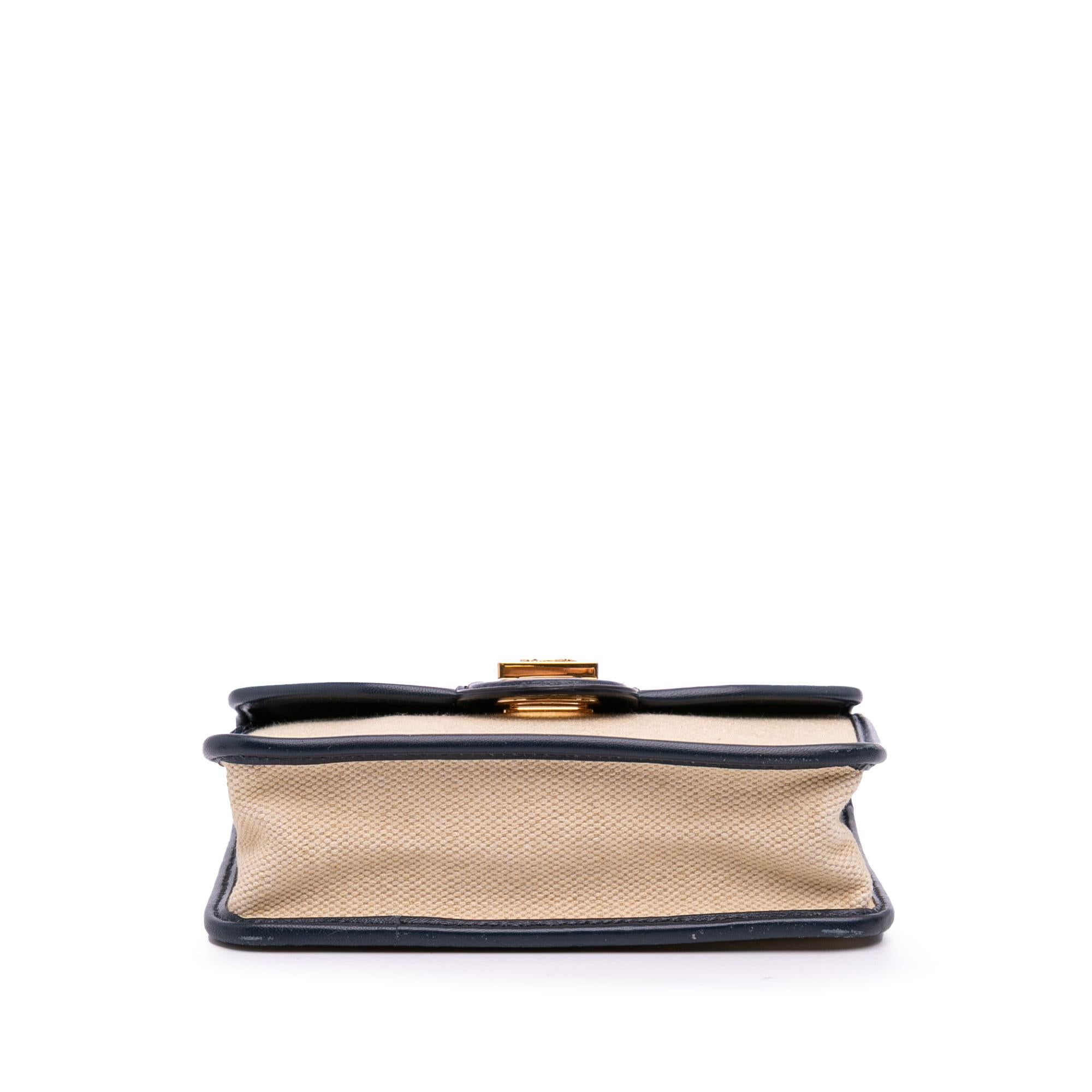 Celine Canvas Sulky Clutch With Chain