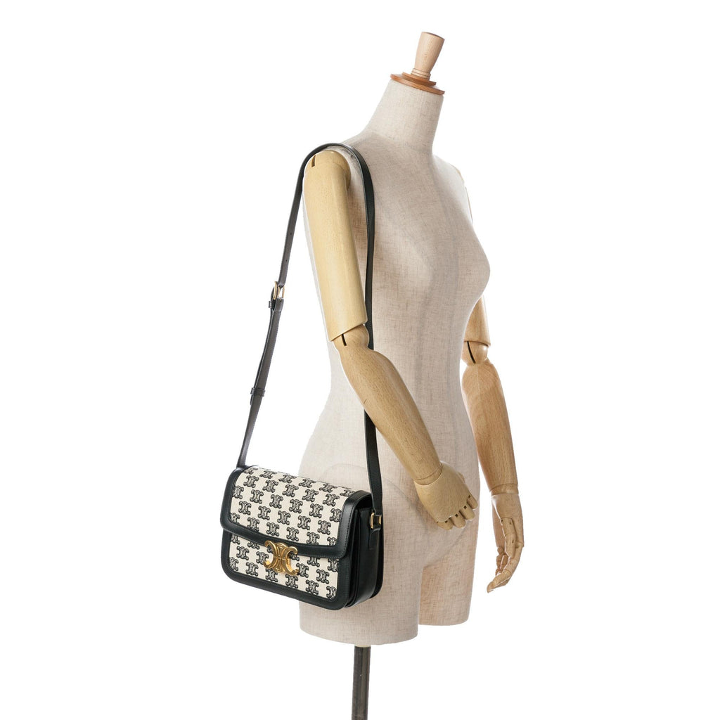 Celine Classique Embroidered Canvas Triomphe Crossbody