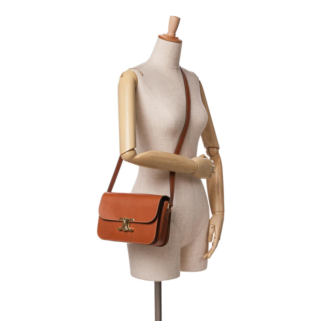 Celine Classique Shiny Calfskin Triomphe Crossbody (SHG-tC2vNF)