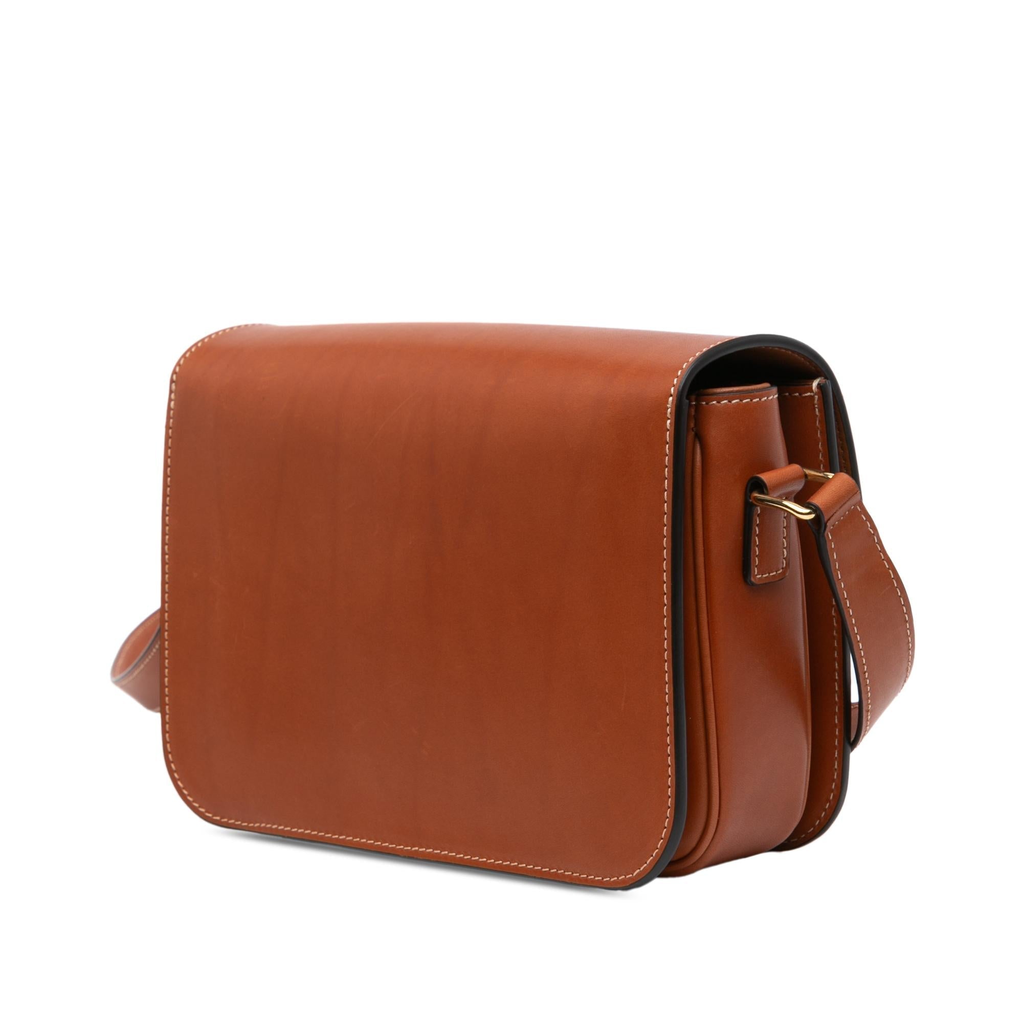 Celine Classique Shiny Calfskin Triomphe Crossbody (SHG-tC2vNF)