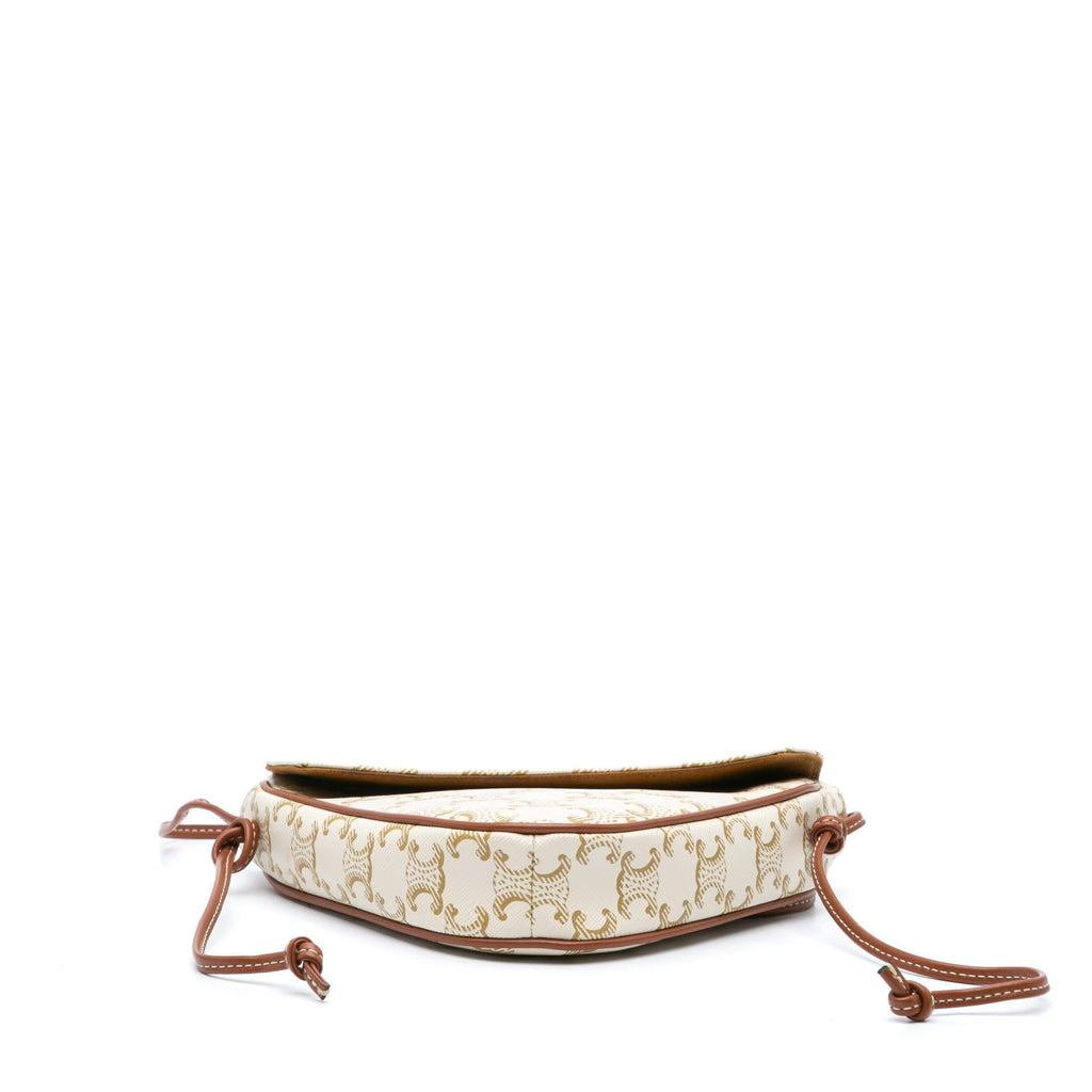 Celine Coated Canvas Triomphe Triangle Crossbody