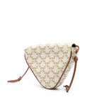 Celine Coated Canvas Triomphe Triangle Crossbody