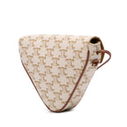 Celine Coated Canvas Triomphe Triangle Crossbody