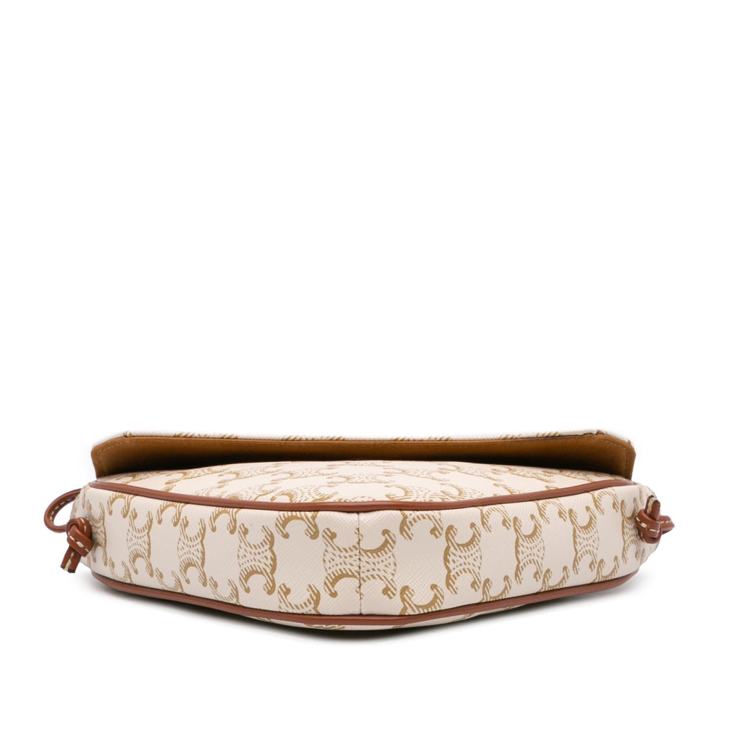 Celine Coated Canvas Triomphe Triangle Crossbody