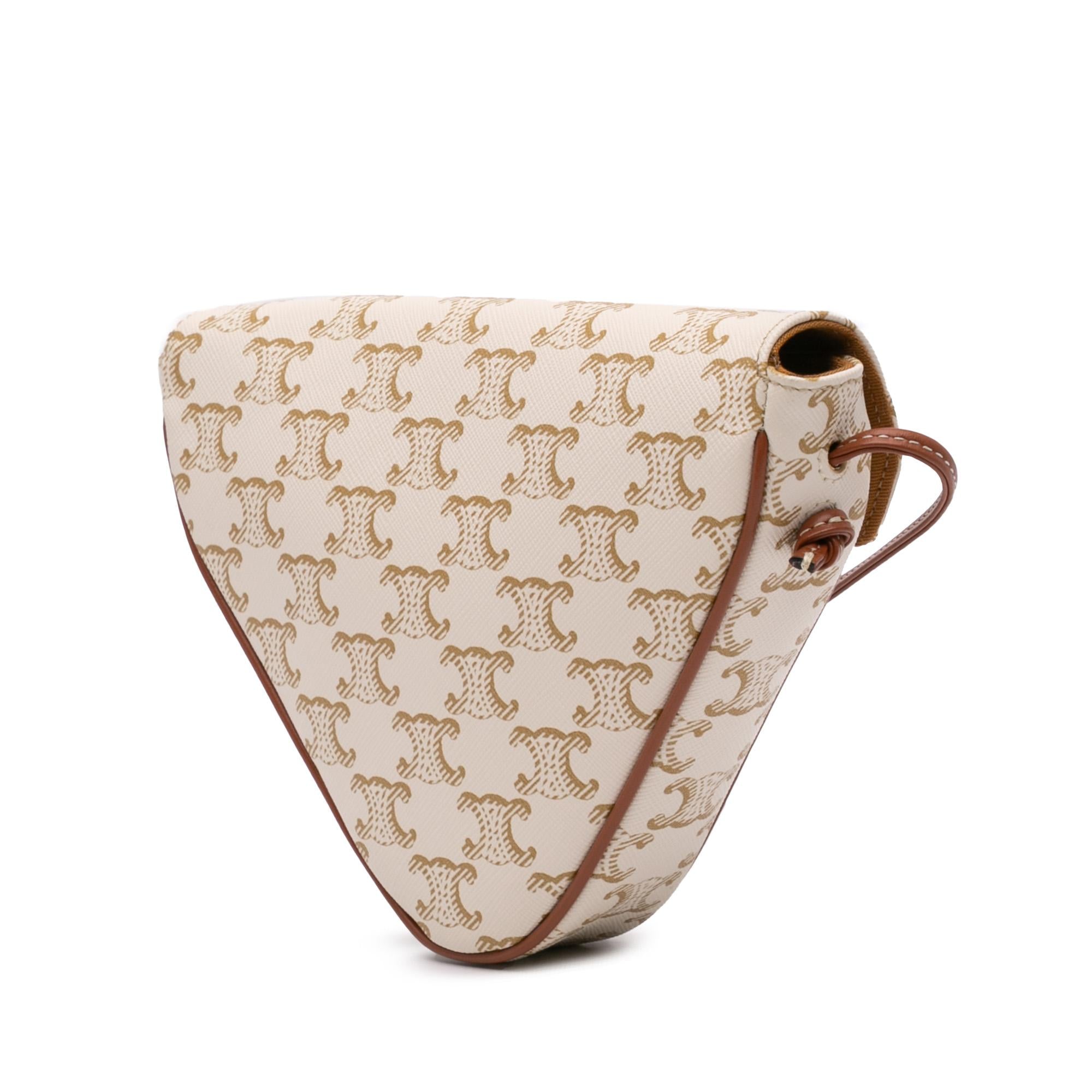 Celine Coated Canvas Triomphe Triangle Crossbody