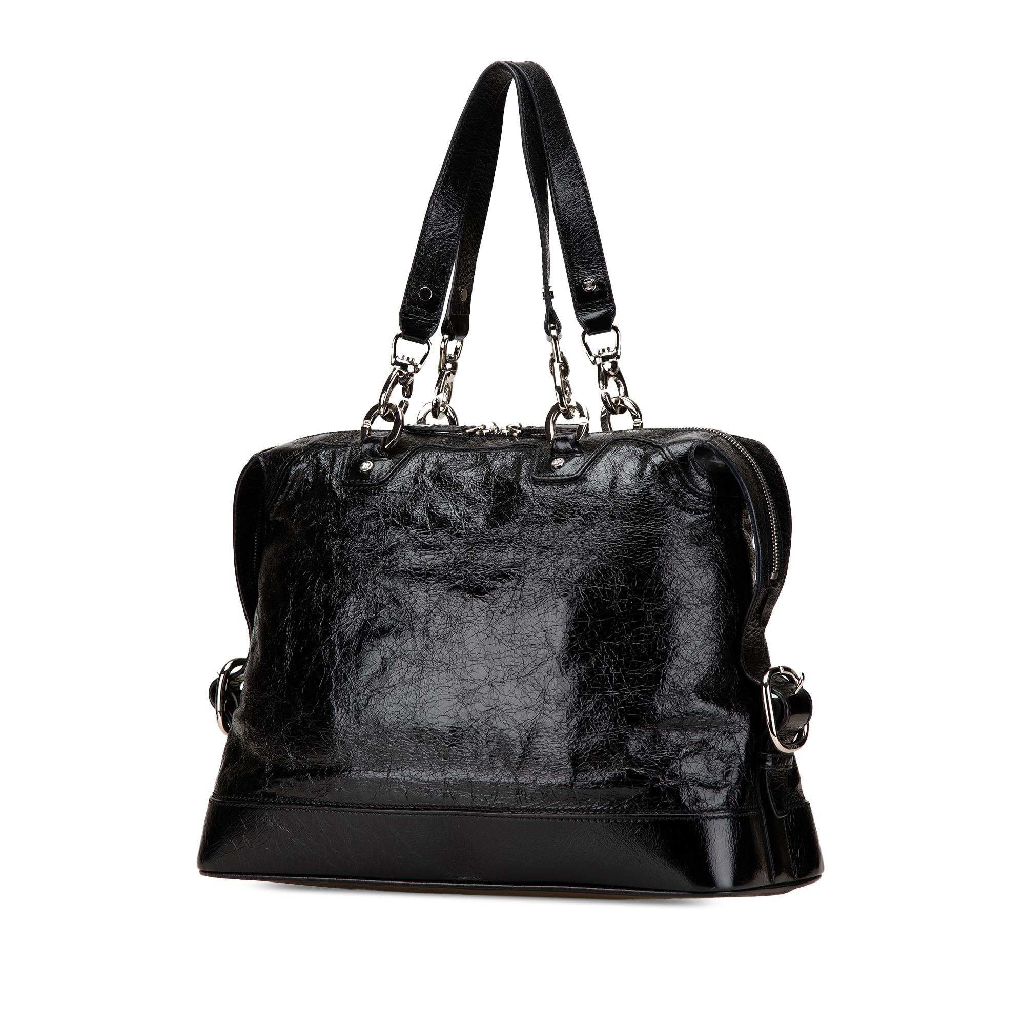 Celine Crinkled Patent Macadam Tote