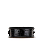 Celine Croc Embossed Leather Ecusson Flap Crossbody