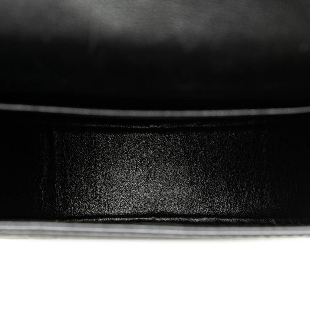 Celine Croc Embossed Leather Ecusson Flap Crossbody