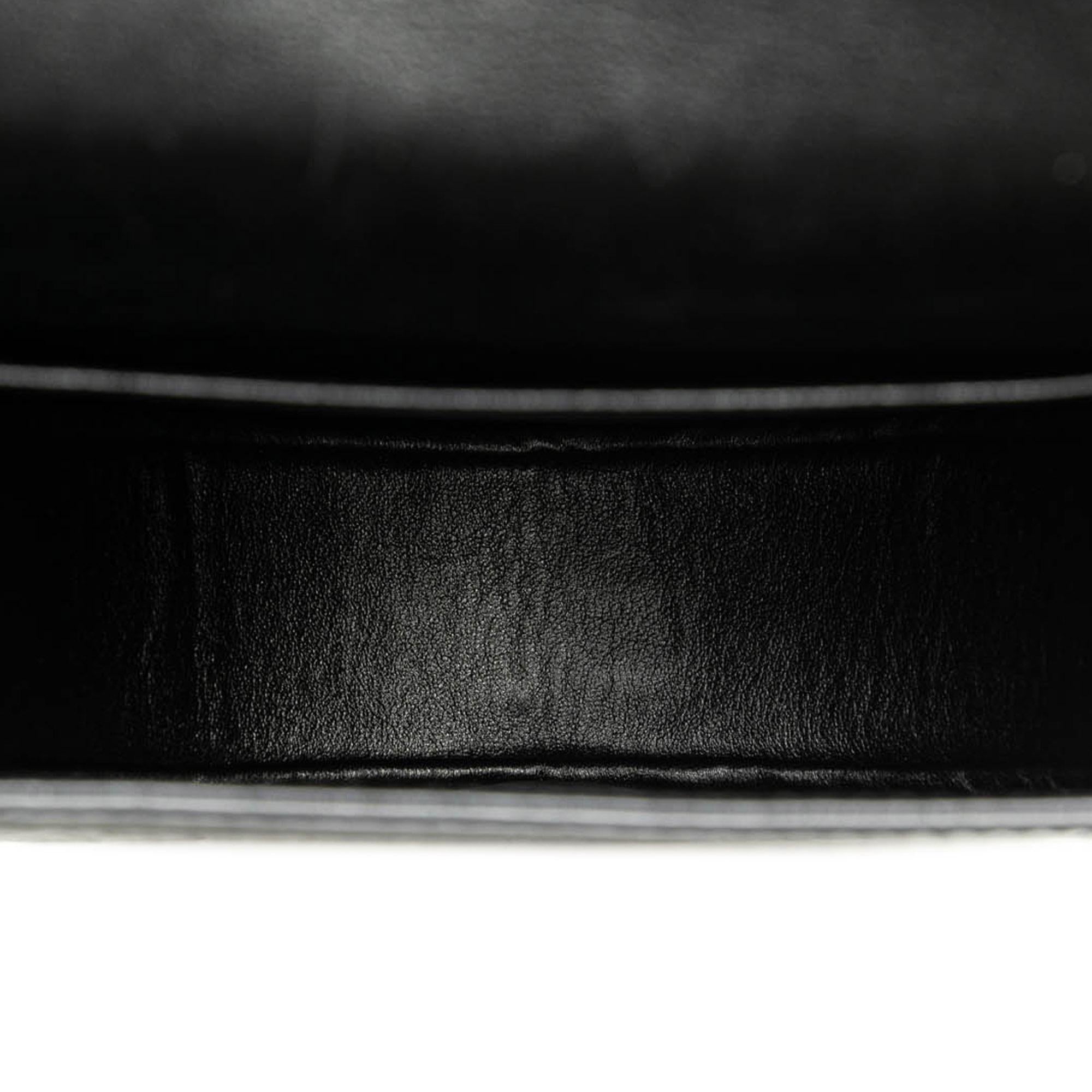 Celine Croc Embossed Leather Ecusson Flap Crossbody
