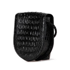Celine Croc Embossed Leather Ecusson Flap Crossbody