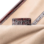 Celine Croc Embossed Leather Trimmed Macadam Canvas Handbag