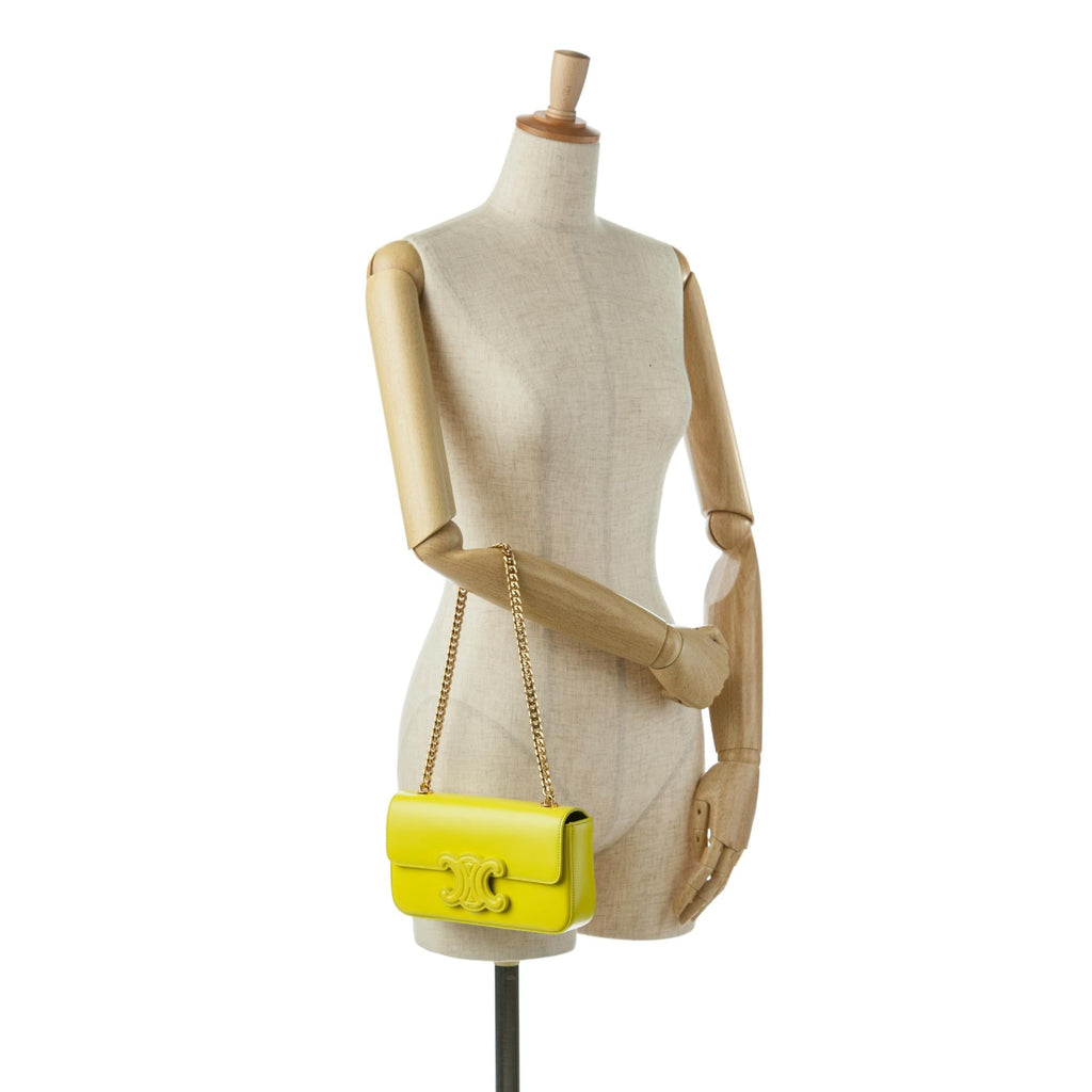 Celine Cuir Triomphe Chain Shoulder Bag (SHG-9jnYiU)