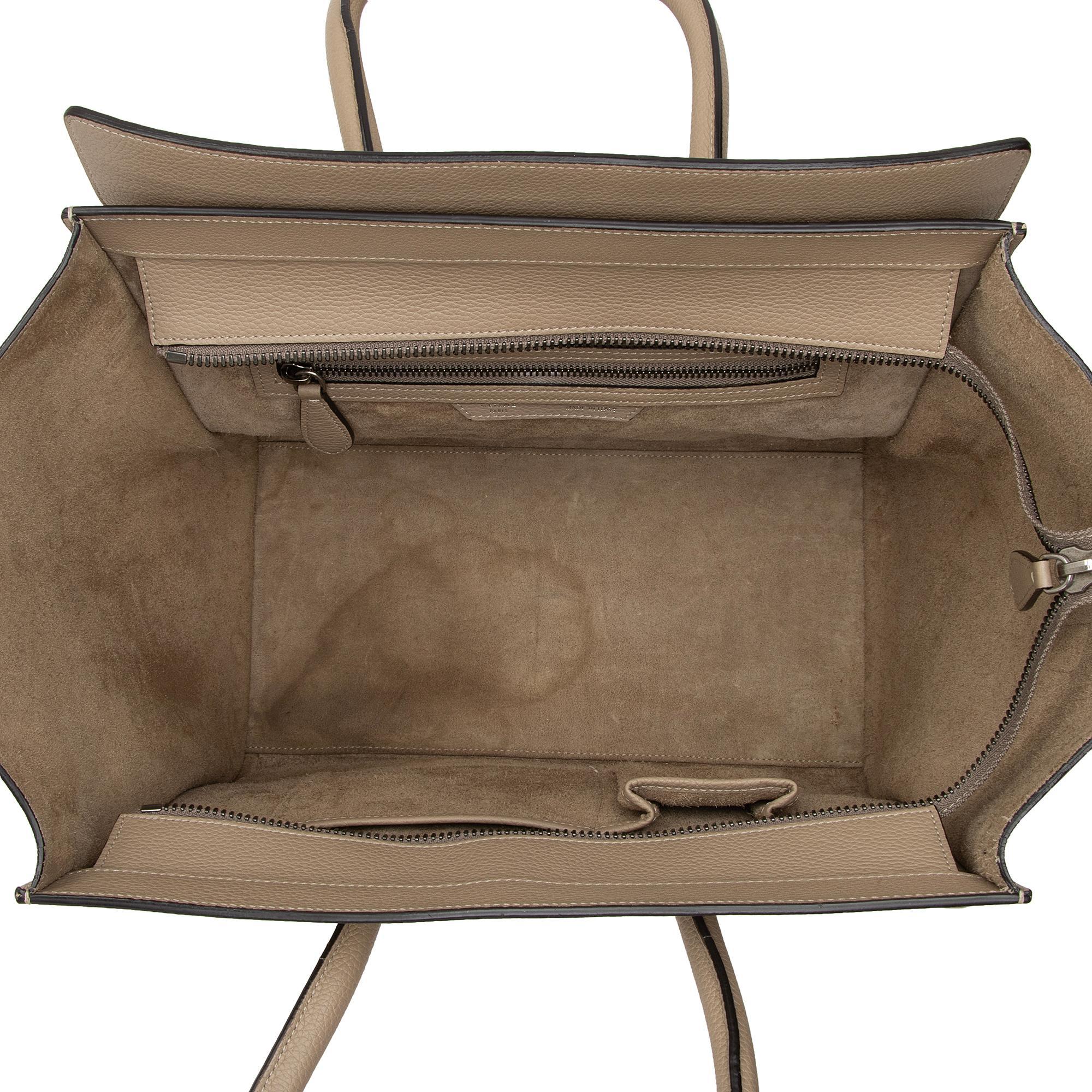 Celine Drummed Calfskin Mini Luggage Tote (SHF-Mvuaep)