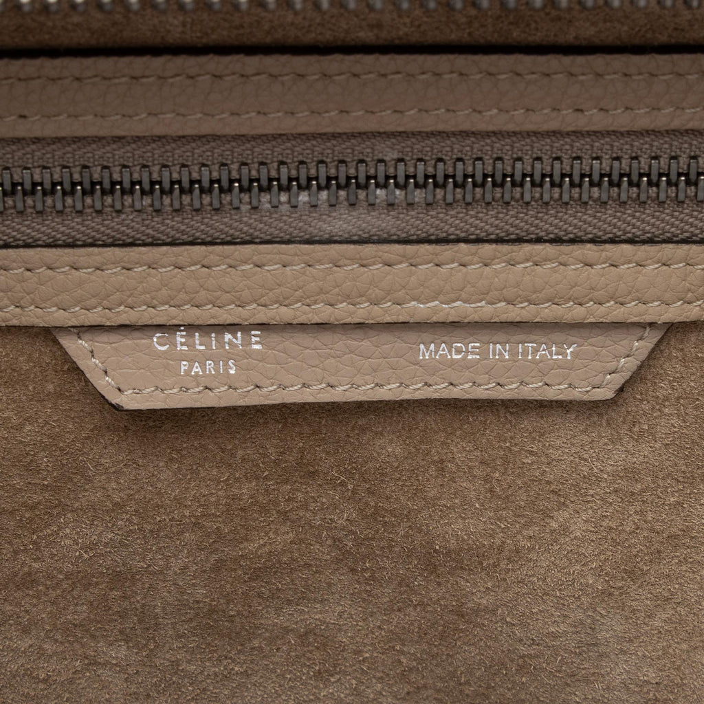 Celine Drummed Calfskin Mini Luggage Tote (SHF-Mvuaep)