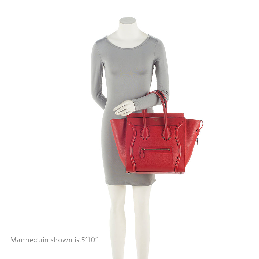 Celine Drummed Calfskin Mini Luggage Tote (SHF-21338)