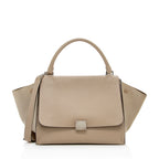 Celine Drummed Calfskin Suede Medium Trapeze Bag (SHF-15252)