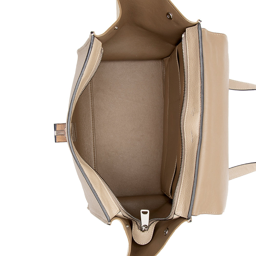 Celine Drummed Calfskin Suede Medium Trapeze Bag (SHF-15252)