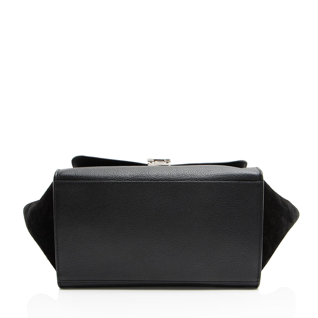 Celine Drummed Calfskin Suede Medium Trapeze Bag