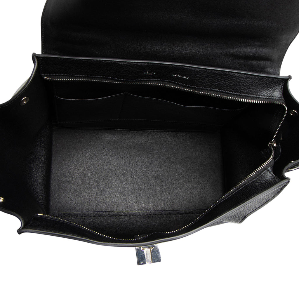 Celine Drummed Calfskin Suede Medium Trapeze Bag