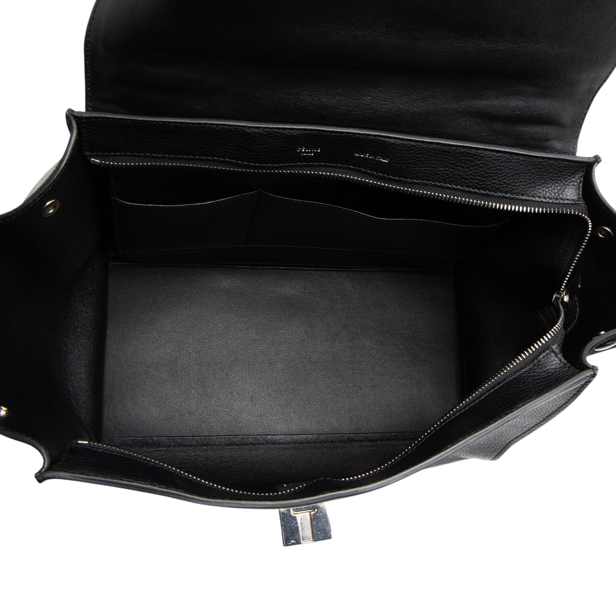 Celine Drummed Calfskin Suede Medium Trapeze Bag