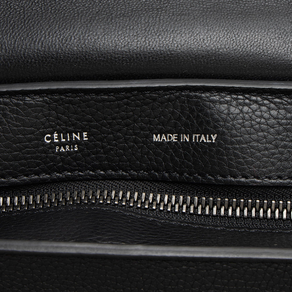 Celine Drummed Calfskin Suede Medium Trapeze Bag