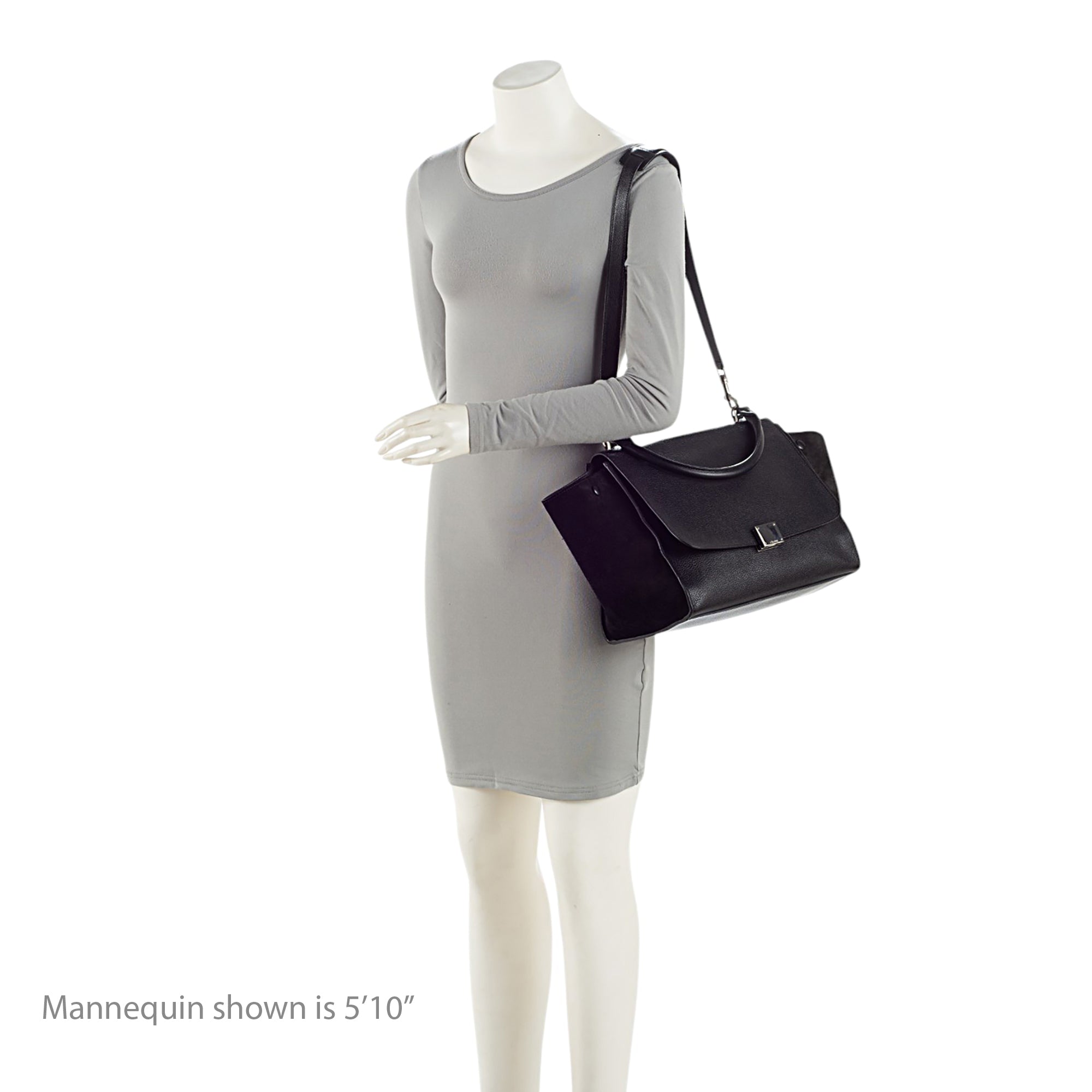 Celine Drummed Calfskin Suede Medium Trapeze Bag