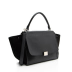 Celine Drummed Calfskin Suede Medium Trapeze Bag