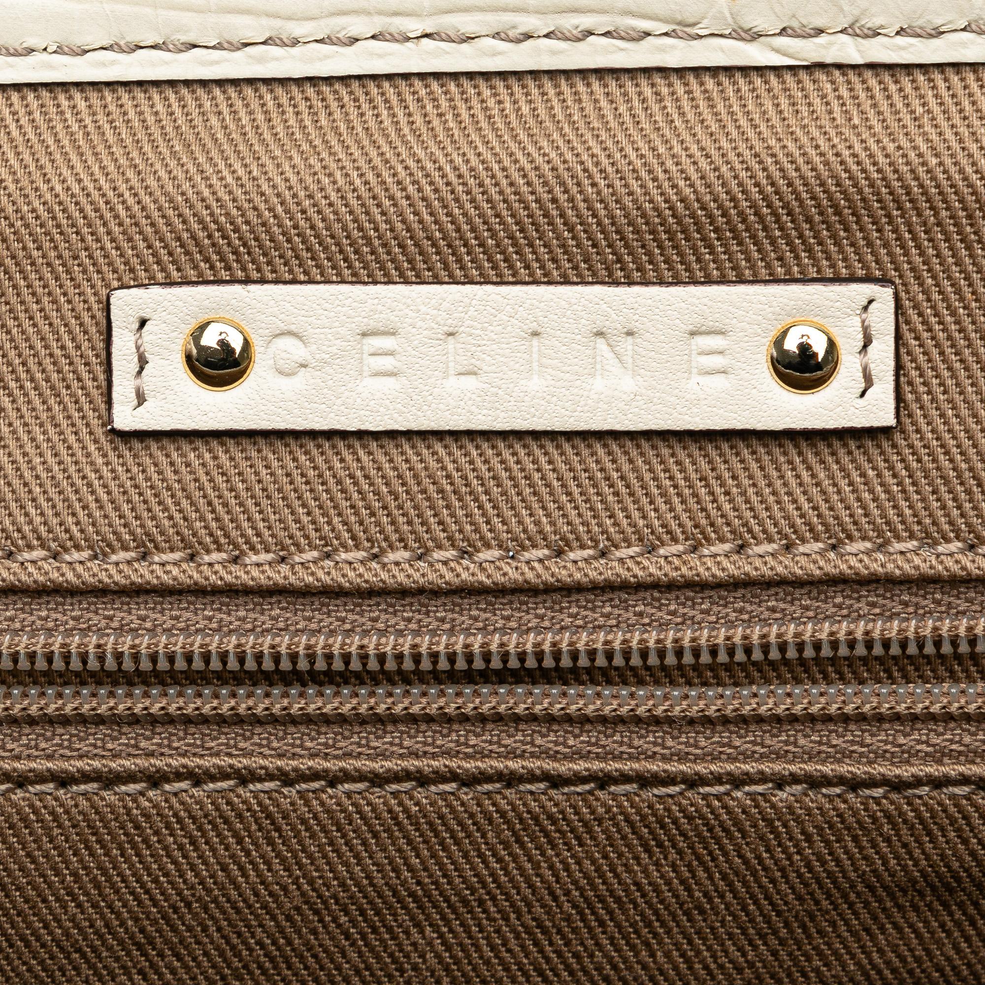Celine Embossed Leather-Trimmed Macadam Canvas Tote (SHG-PZOlj3)