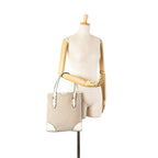 Celine Embossed Leather-Trimmed Macadam Canvas Tote (SHG-PZOlj3)