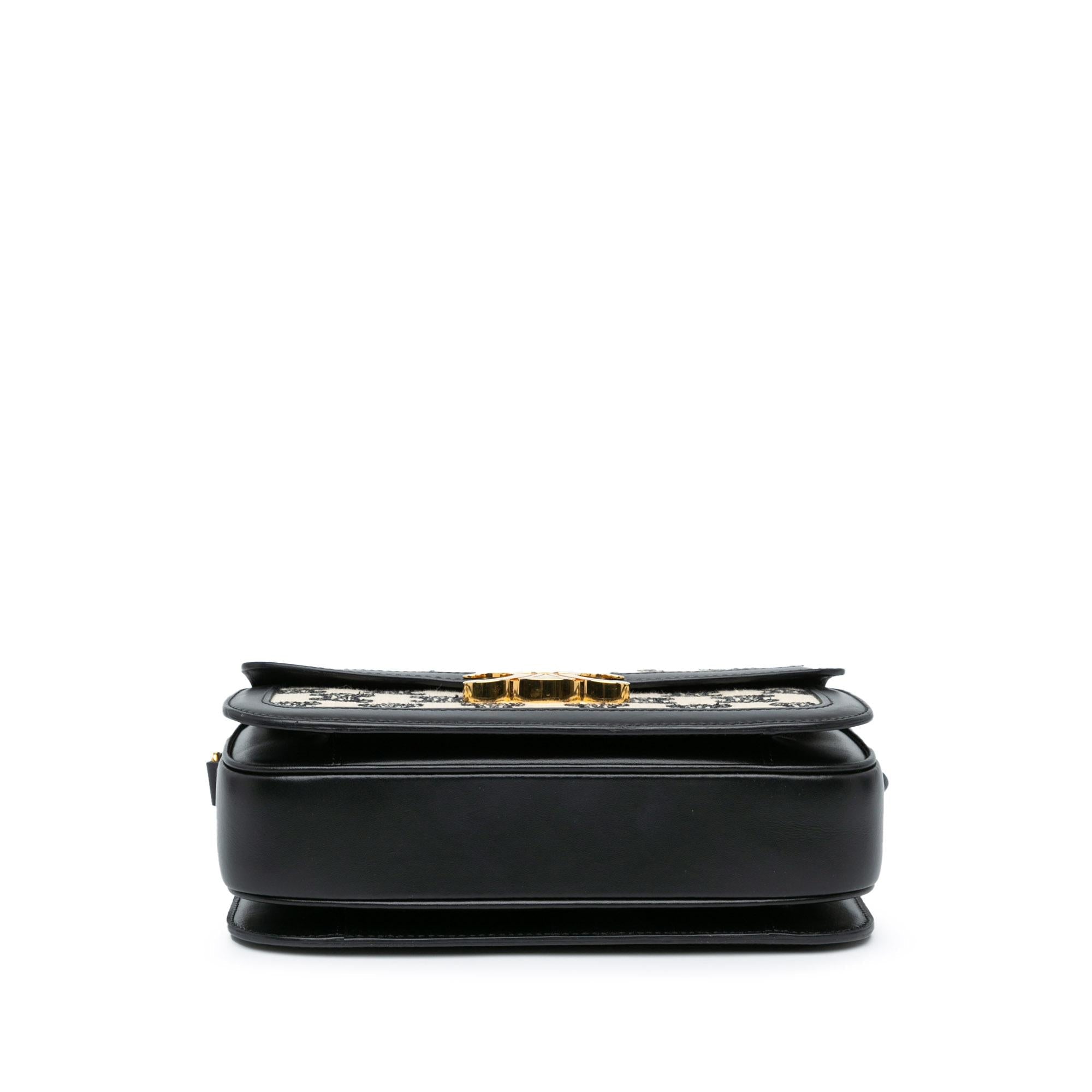 Celine Embroidered Canvas Triomphe Crossbody