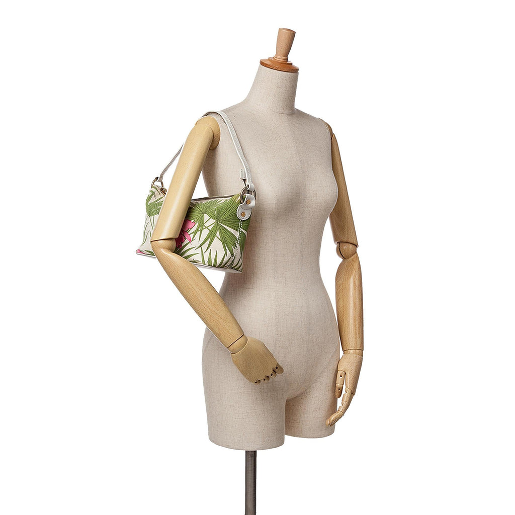 Celine Floral Print Canvas Shoulder Bag