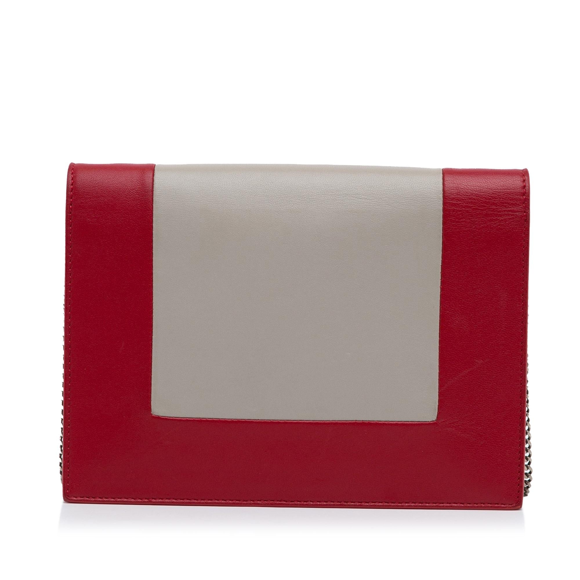 Celine Frame Leather Wallet on Chain (SHG-i2nR2K)
