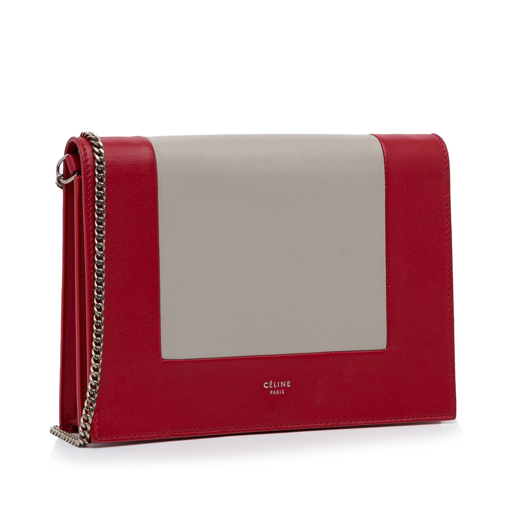 Celine Frame Leather Wallet on Chain (SHG-i2nR2K)