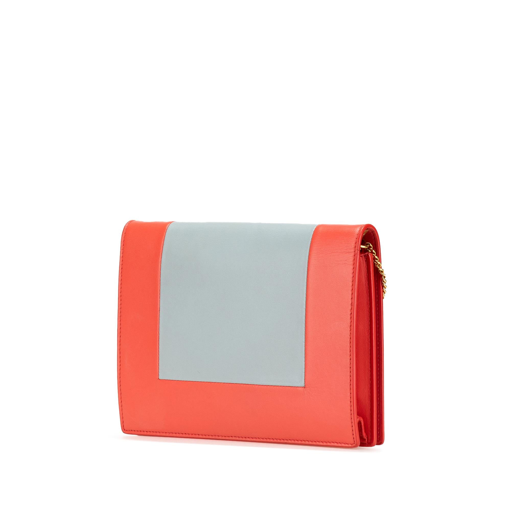 Celine Frame Leather Wallet on Chain