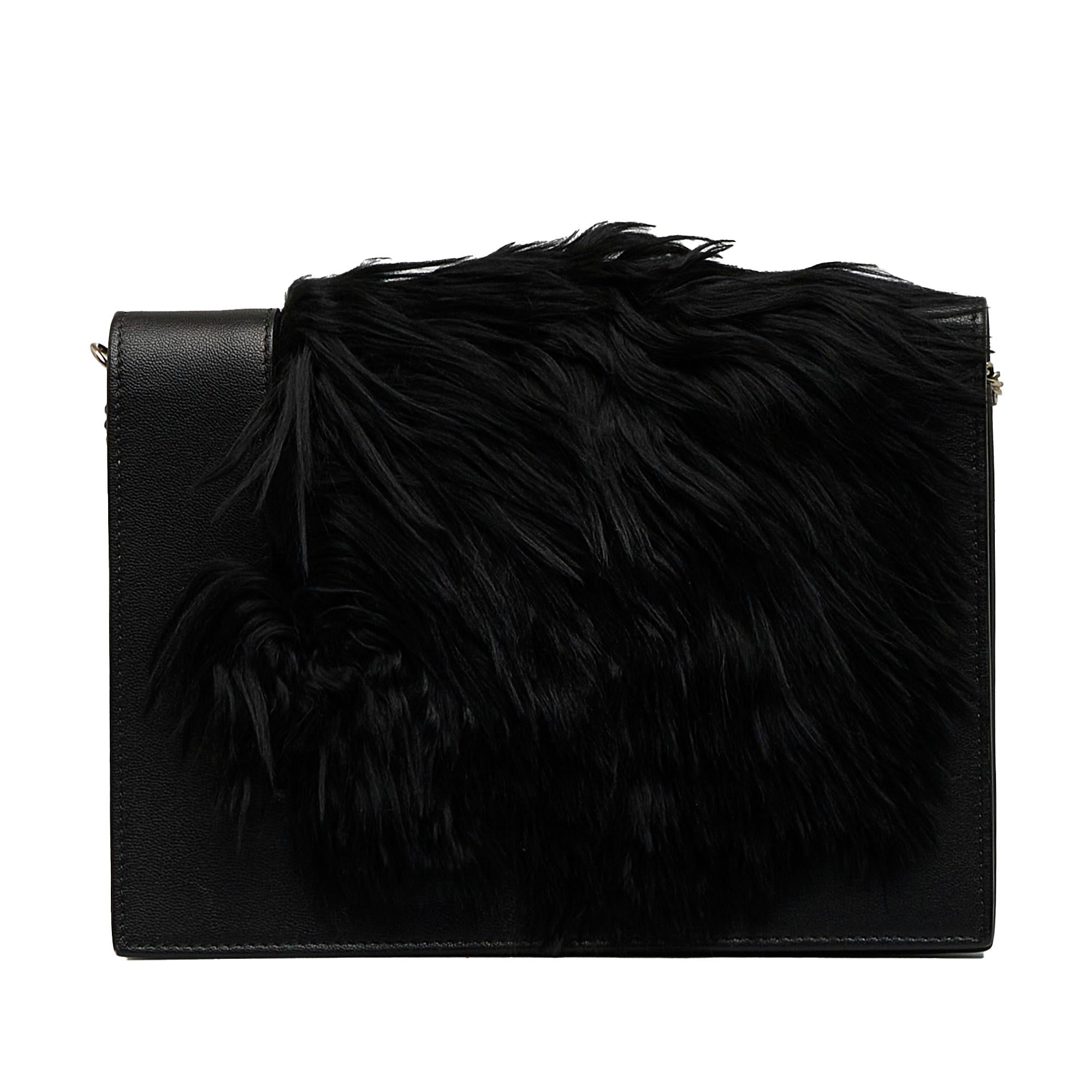 Celine Fur-Trim Frame Crossbody Bag (SHG-kW7lt6)
