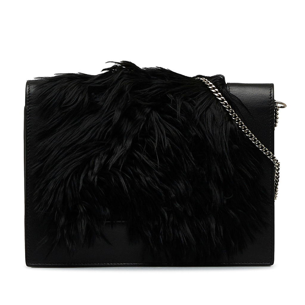 Celine Fur-Trim Frame Crossbody Bag (SHG-4w5ZVs)