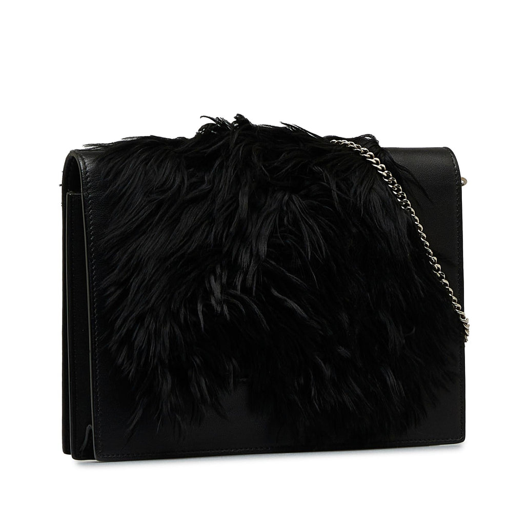 Celine Fur-Trim Frame Crossbody Bag (SHG-4w5ZVs)