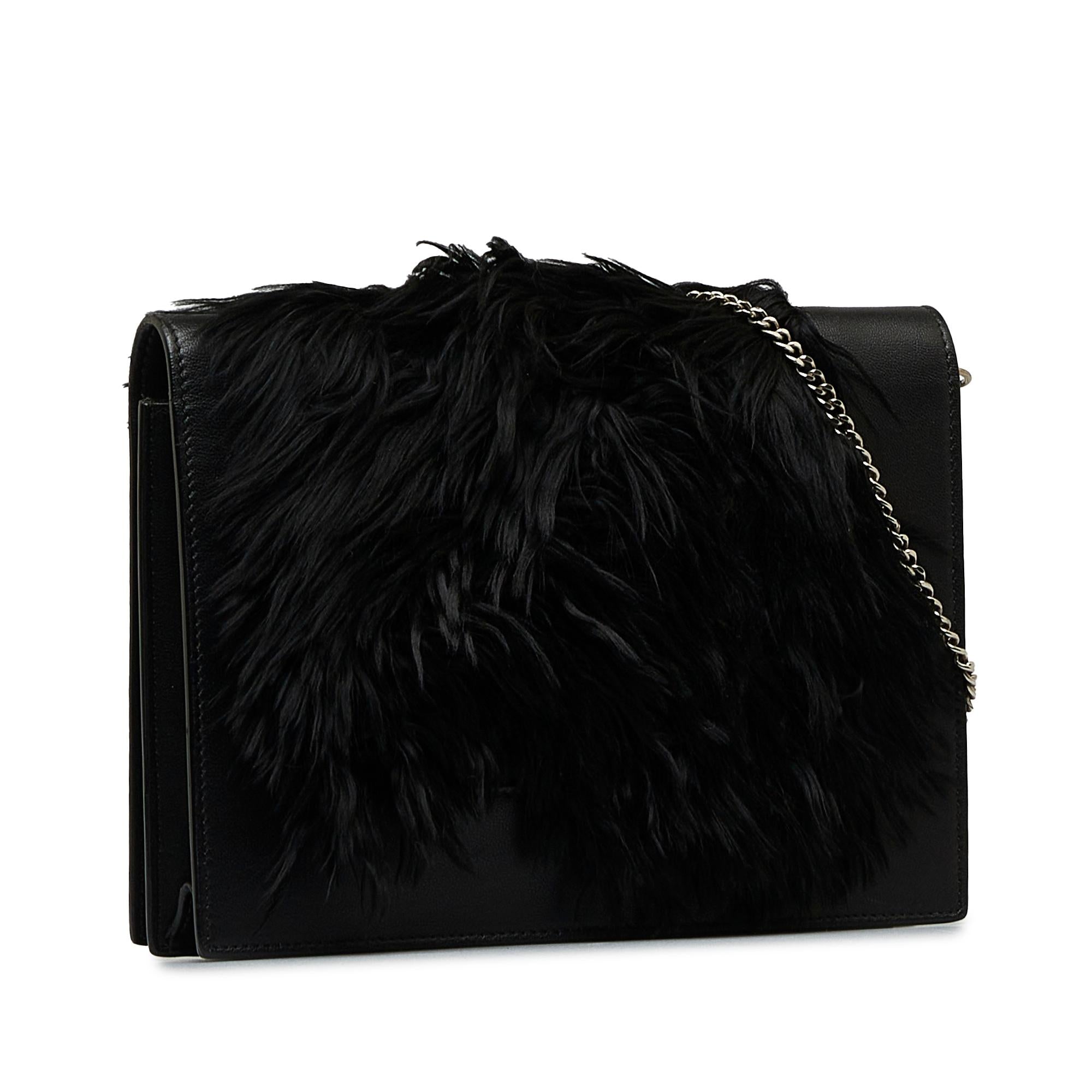 Celine Fur-Trim Frame Crossbody Bag (SHG-4w5ZVs)