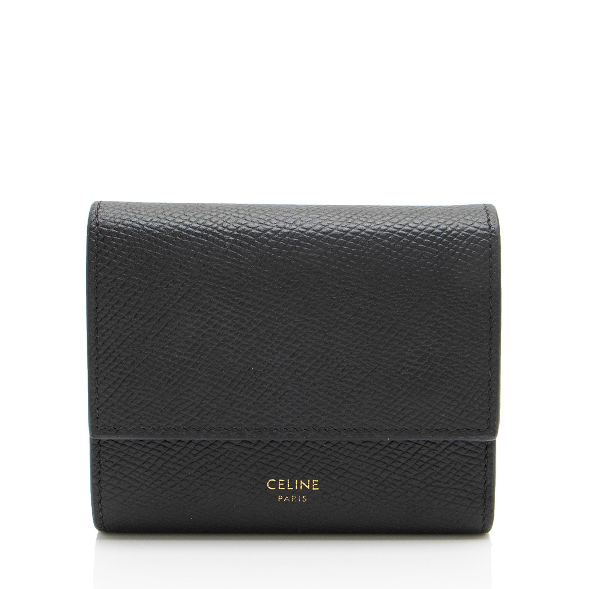 Celine Grained Calfskin Trifold Small Wallet (SHF-9MamMj)