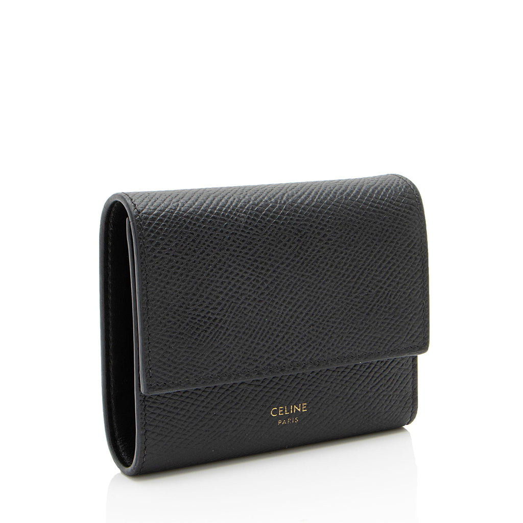 Celine Grained Calfskin Trifold Small Wallet (SHF-9MamMj)