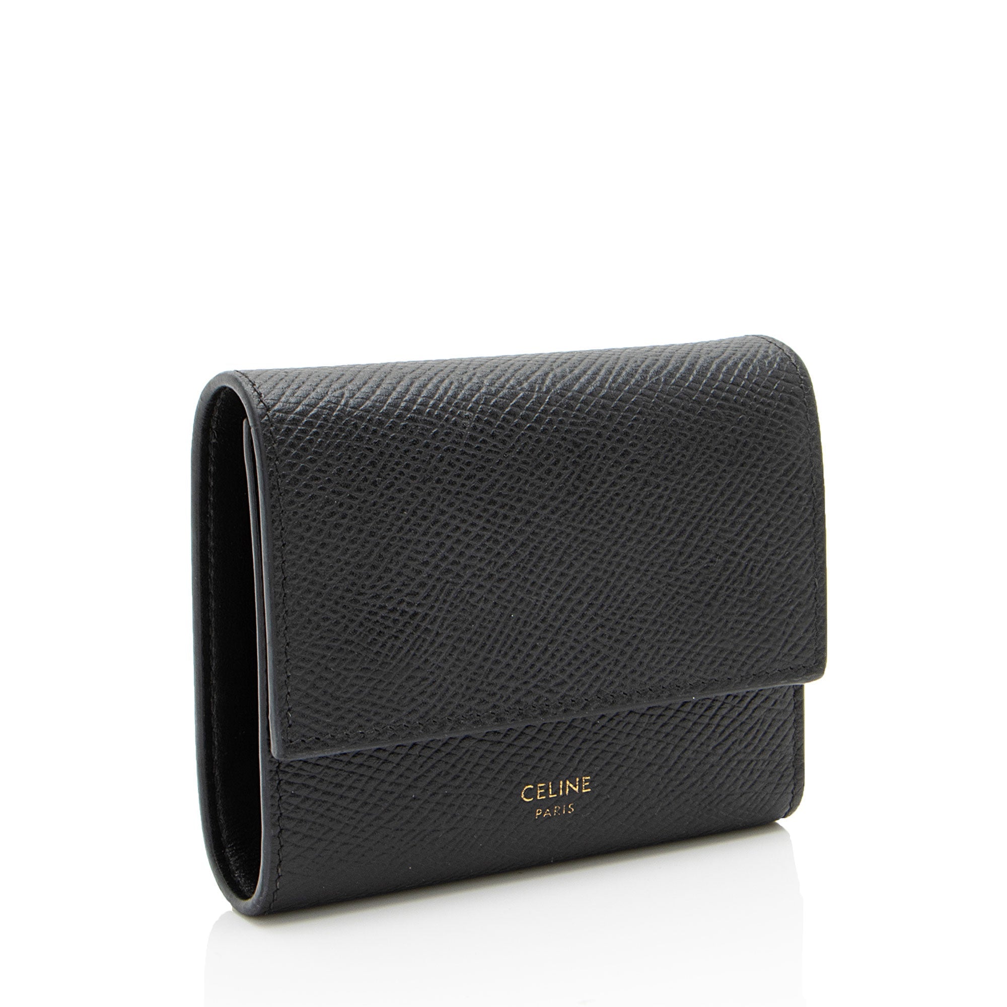 Celine Grained Calfskin Trifold Small Wallet (SHF-9MamMj)