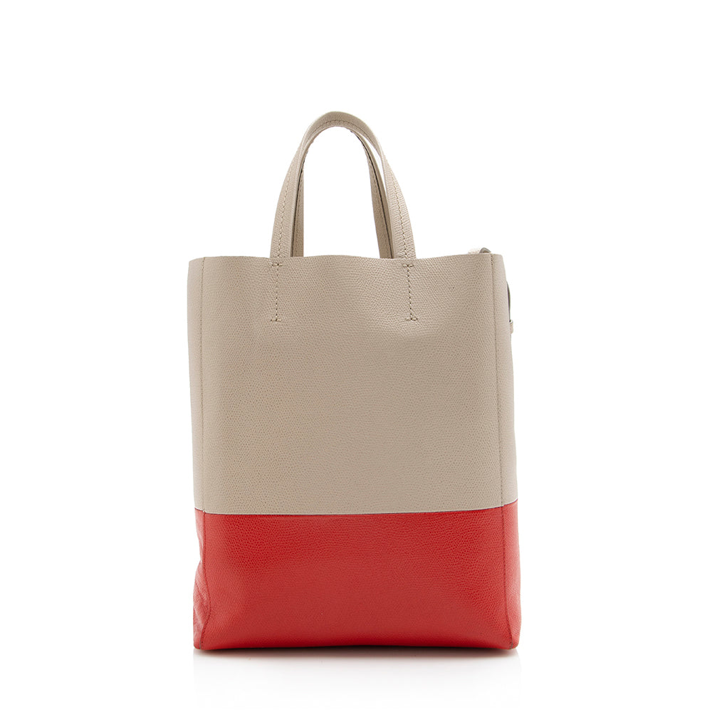 Celine Lambskin Bicolor Cabas Vertical Tote (SHF-17903)