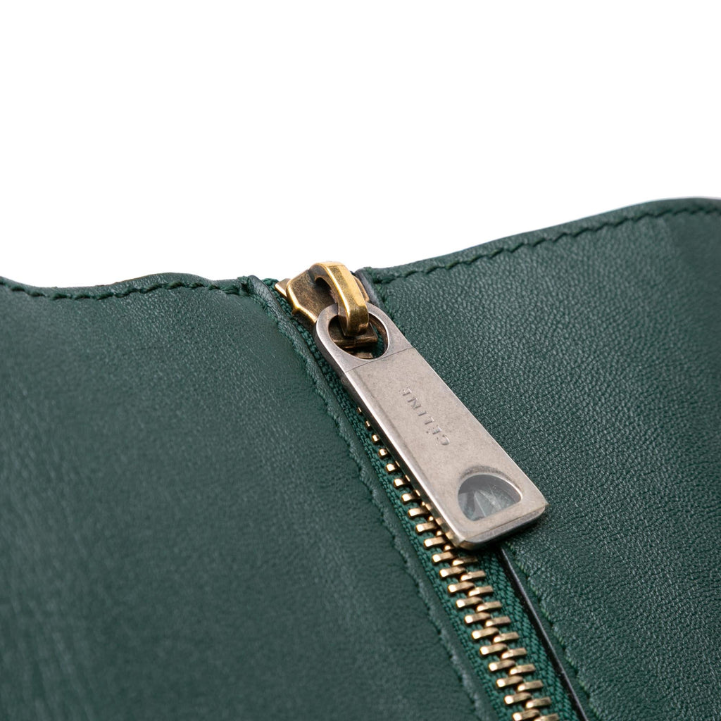 Celine Lambskin Horizontal Zipper Gusset Cabas Tote
