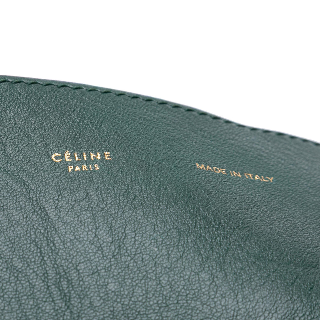 Celine Lambskin Horizontal Zipper Gusset Cabas Tote
