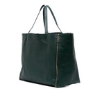 Celine Lambskin Horizontal Zipper Gusset Cabas Tote