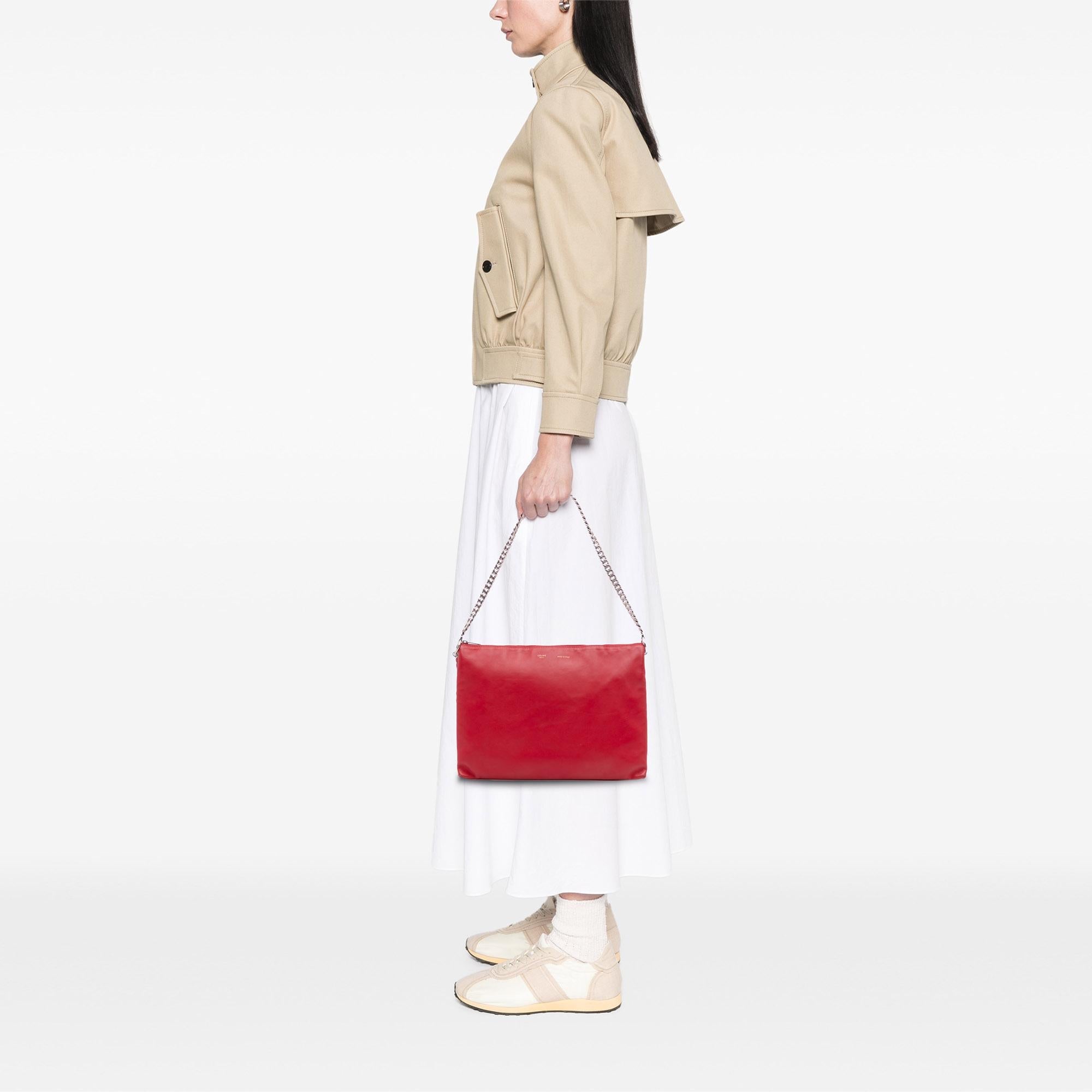 Celine Lambskin Soft Trio Shoulder Bag